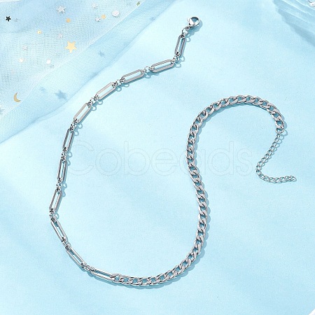 304 Stainless Steel Mixed Link Chain Necklaces NJEW-JN05851-1