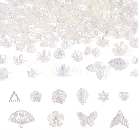 182Pcs 100G Transparent Acrylic Beads OACR-TA0003-66A-1