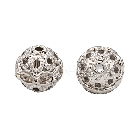 Brass Rhinestone Beads X-RB-H041-14-1