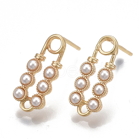 Brass Stud Earring Findings KK-T038-483G-1
