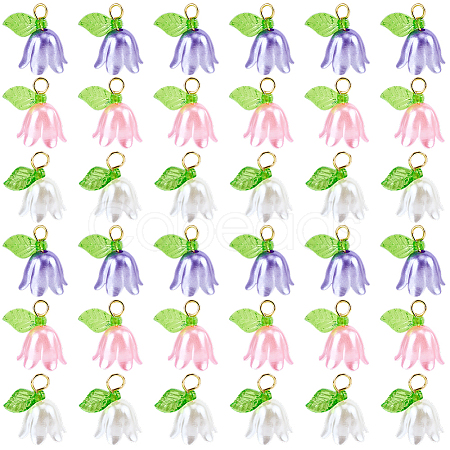 36Pcs 3 Colors Acrylic Charms KY-SC0002-45-1