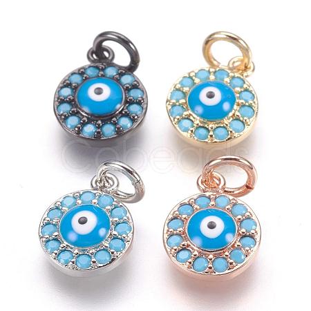 Brass Micro Pave Cubic Zirconia Charms ZIRC-E124-63-1
