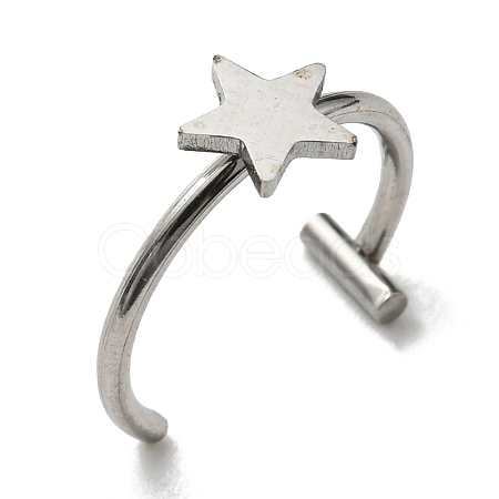 Non-Tarnish 304 Stainless Steel Eyebrow Ring AJEW-H140-04P-1