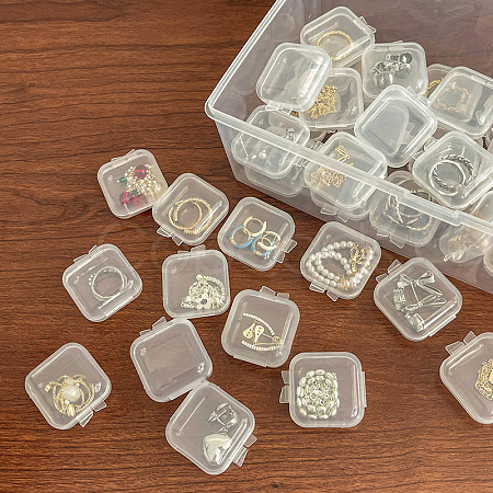 Mini Transparent Plastic Beads Containers PW-WG74209-01-1