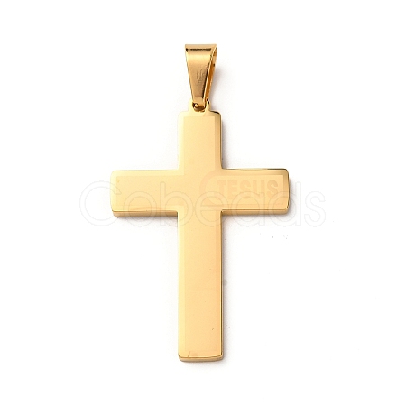 304 Stainless Steel Religion Jesus Cross Pendants STAS-F323-09G-1