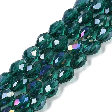 Transparent Electroplate Glass Beads Strands EGLA-N013-T8mm-B24-1