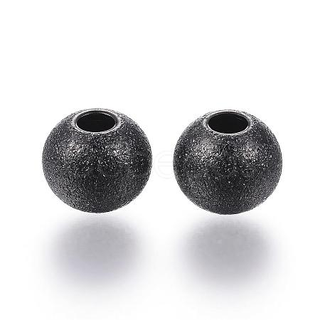 201 Stainless Steel Textured Beads STAS-P108-05B-1