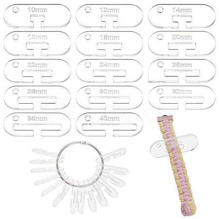 28Pcs Acrylic Band Weaving Width Gauge AJEW-OC0013-96B-1