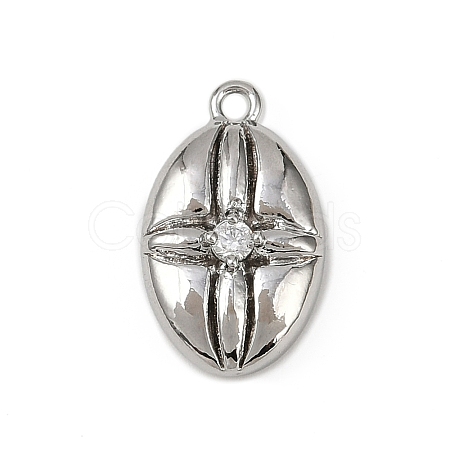 Brass Pave Clear Cubic Zirconia Pendants LS-KK-L238-27P-1