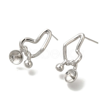 Brass Stud Earring Findings KK-K388-13P-1