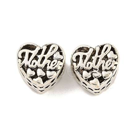 Mother's Day Rack Plating Alloy European Beads FIND-B034-31AS-1