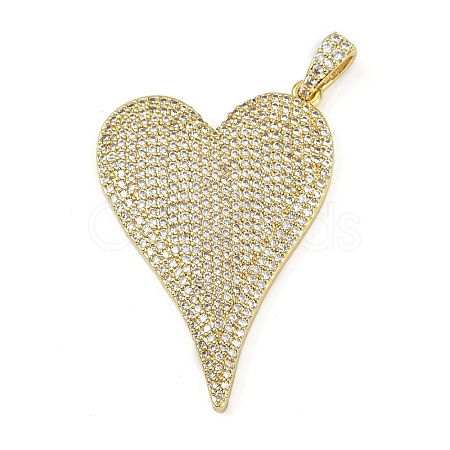 Brass Micro Pave Cubic Zirconia Pendants KK-M322-42G-02-1