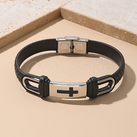 PU Leather Braided Cord Bracelets BJEW-E324-C19-1