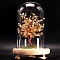 Natural Citrine Display Decoration, with Brass Wire, for Home Desk Decorations, Tree of Life Cloche Bell Jar, 80x130mm