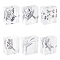 Globleland 6Pcs 6 Style Acrylic & Rubber Stamps, for DIY Craft Card Scrapbooking Supplies, Rectangle, Flower Pattern, 3.1x3.6x1.8cm, 1pc/style