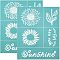 Self-Adhesive Silk Screen Printing Stencil, for Painting on Wood, DIY Decoration T-Shirt Fabric, Turquoise, Flower Pattern, 28x22cm