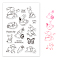 PVC Plastic Stamps, for DIY Scrapbooking, Photo Album Decorative, Cards Making, Stamp Sheets, Rabbit Pattern, 16x11x0.3cm