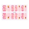 Full Cover Nail Stickers, 3D Nail Decals, Self-Adhesive, with Glass & Rhinestone & Plastic, for Nail Tips Decorations, Pink, 24x8.5~15mm, 24pcs/sheets