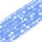 Transparent Glass Beads Strands, Faceted, Frosted, Half AB Color Plated, Rondelle, Cornflower Blue, 2.9~3.3x2mm, Hole: 0.7mm, about 148~150pcs/strand, 39.5~40cm