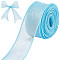 Polyester Ribbon, for Flower Gift Packing or Costume Decoration, Light Blue, 1-5/8 inch(40mm), about 10m/roll