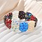 Handmade Millefiori Lampwork Beaded Stretch Bracelets for Men Women, Oval, Colorful, 3/4~7/8x5/8 inch(1.95~2.1x1.65cm), Inner Diameter: 1-7/8~2-1/8 inch(4.8~5.5cm)