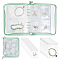 PVC Loose Leaf Jewelry Storage Bag, for Earring Bracelet Display, with Alloy Findings, Rectangle, Pale Green, 21.1x18.5x2.5cm