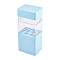 ABS with Plastic Cosmetic Brush Storage Container, Rectangle, Light Sky Blue, 105x80x220mm