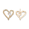 Clear Cubic Zirconia Heart Stud Earrings, Brass Jewelry for Women, Cadmium Free & Nickel Free & Lead Free, Real 18K Gold Plated, 19.5x20mm, Pin: 0.7mm