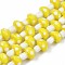 Mushroom Handmade Lampwork Beads Strands, Yellow, 12.5~14x10~11mm, Hole: 1.2~1.5mm, about 24~25pcs/strand, 12.20 inch~12.99 inch(31cm~33cm)