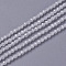 Cubic Zirconia Beads Strands, Faceted, Round, White, 3x2.5~3mm, Hole: 0.3mm, about 114~141pcs/strand, 37~37.5cm