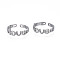 Non-Tarnish 304 Stainless Steel Word Love Open Cuff Ring for Women, Stainless Steel Color, US Size 6 3/4(17.1mm)