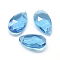 Faceted Glass Pendants, teardrop, Sky Blue, 22x13x8.5mm, Hole: 1mm