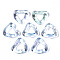 Transparent Resin Finger Rings, AB Color Plated, Triangle, Light Sky Blue, Inner Diameter: 11mm