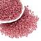 6/0 Transparent Inside Colours Glass Seed Round Beads, Round Hole, Indian Red, 4x3mm, Hole: 1.2mm, 4500pcs/pound