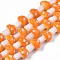 Mushroom Handmade Lampwork Beads Strands, Orange Red, 12.5~14x10~11mm, Hole: 1.2~1.5mm, about 24~25pcs/strand, 12.20 inch~12.99 inch(31cm~33cm)