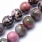 Natural Rhodonite Beads Strands, Round, 10mm, Hole: 1mm, about 37pcs/strand, 15.3 inch(39cm)