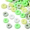 Handmade Polymer Clay Beads, Heishi Beads, Disc/Flat Round, Mixed Color, 4x0.5~1.5mm, Hole: 1.5mm, about 66600pcs/1000g