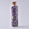 Glass Wishing Bottle, For Pendant Decoration, with Amethyst Chip Beads Inside and Cork Stopper, 22x71mm