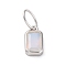 925 Sterling Silver Cubic Zirconia Charms, Colours, Rectangle, White, 8x5x2mm, Hole: 5x3mm