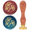 Brass Wax Seal Stamp with Wood Handle AJEW-WH0412-0028-1