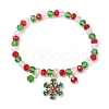 Christmas Theme Alloy Enamel Charms Bracelets BJEW-JB10959-3