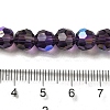 Electroplate Transparent Glass Beads Strands EGLA-A035-T8mm-L15-4