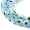 Handmade Evil Eye Lampwork Round Bead Strands LAMP-L055-8mm-22-3