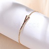 Letter Y Brass Micro Pave Cubic Zirconia Link Slider Bracelets KK-R217-55G-2