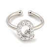 Rack Plating Brass Open Cuff Rings for Women RJEW-F162-01P-Q-2