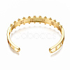 Brass Micro Pave Clear Cubic Zirconia Cuff Bangles BJEW-N302-006H-NF-2