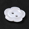 White Flower Resin Buttons X-RESI-D031-15mm-01-2