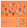 64Pcs 16 Colors CCB Plastic Enamel Pendants CCB-PH0001-23-4