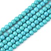 1 Strand Dyed Dark Cyan Round Synthetic Turquoise Beads Strands X-TURQ-G106-4mm-02E-1
