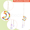 1Pc Colorful Glass Beaded Woven Net Suncatchers AJEW-CY0001-95B-6